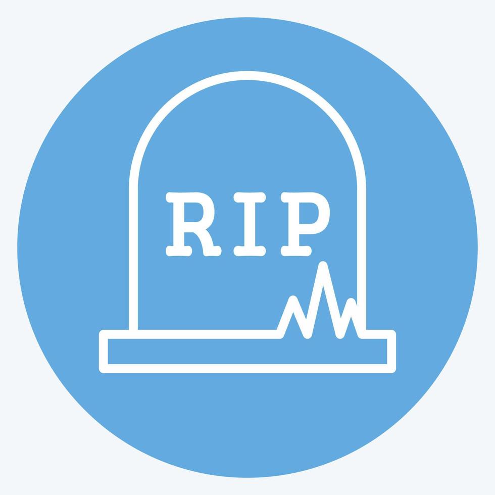 Icon Grave. suitable for Halloween symbol. blue eyes style. simple design editable. design template vector. simple illustration vector