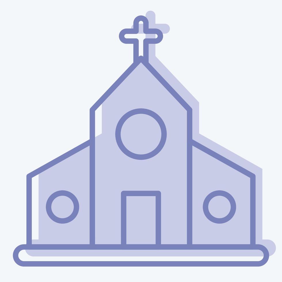iglesia icono. adecuado para el símbolo de la educación. estilo de dos tonos. diseño simple editable. vector de plantilla de diseño. ilustración sencilla