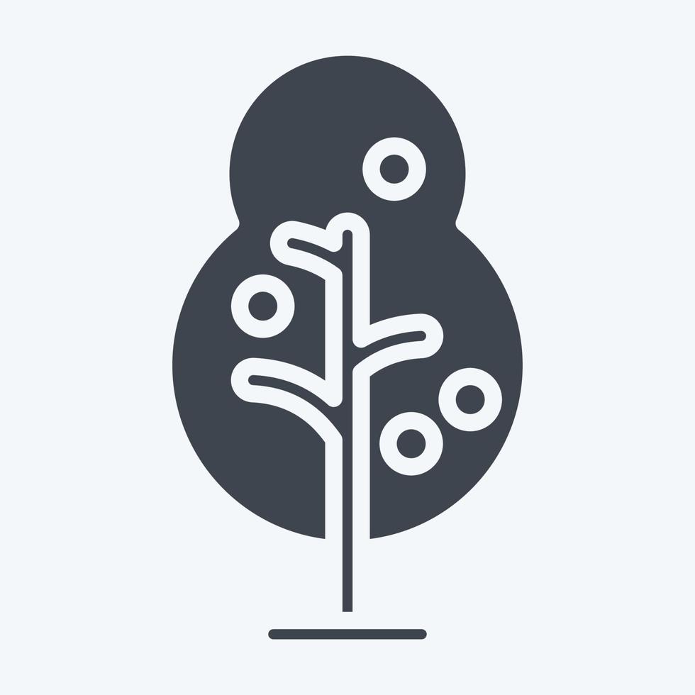 árbol de iconos adecuado para el símbolo del parque de la ciudad. estilo de glifo. diseño simple editable. vector de plantilla de diseño. ilustración sencilla