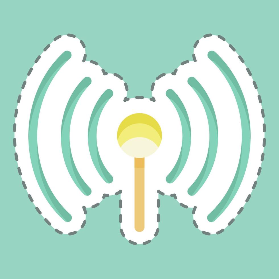 Sticker line cut WIFI. suitable for City Park symbol. simple design editable. design template vector. simple illustration vector