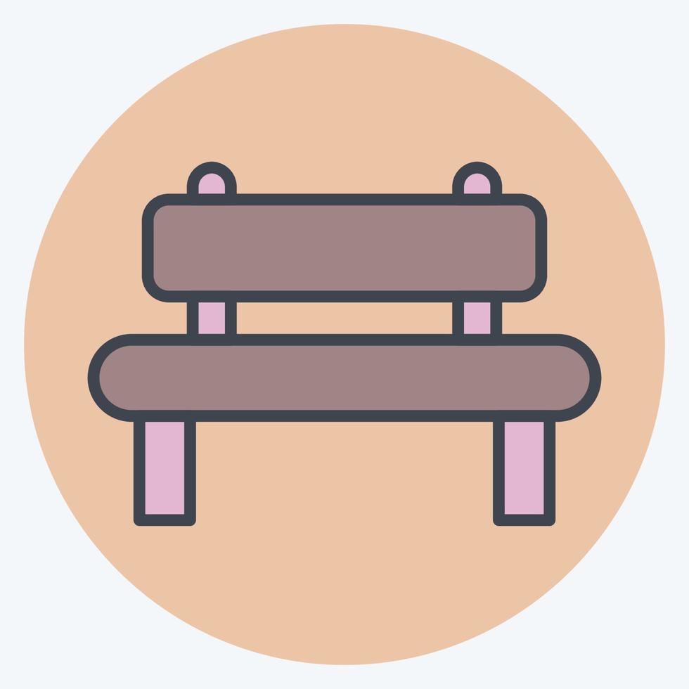 Icon Bench. suitable for City Park symbol. color mate style. simple design editable. design template vector. simple illustration vector