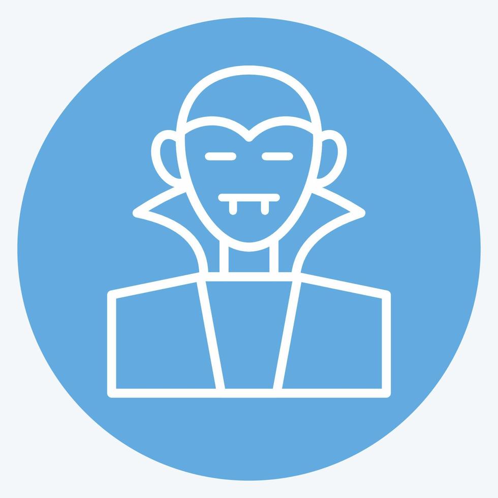 Icon Dracula. suitable for Halloween symbol. blue eyes style. simple design editable. design template vector. simple illustration vector