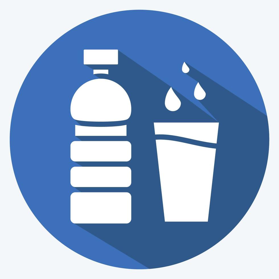 Icon Water. suitable for City Park symbol. long shadow style. simple design editable. design template vector. simple illustration vector