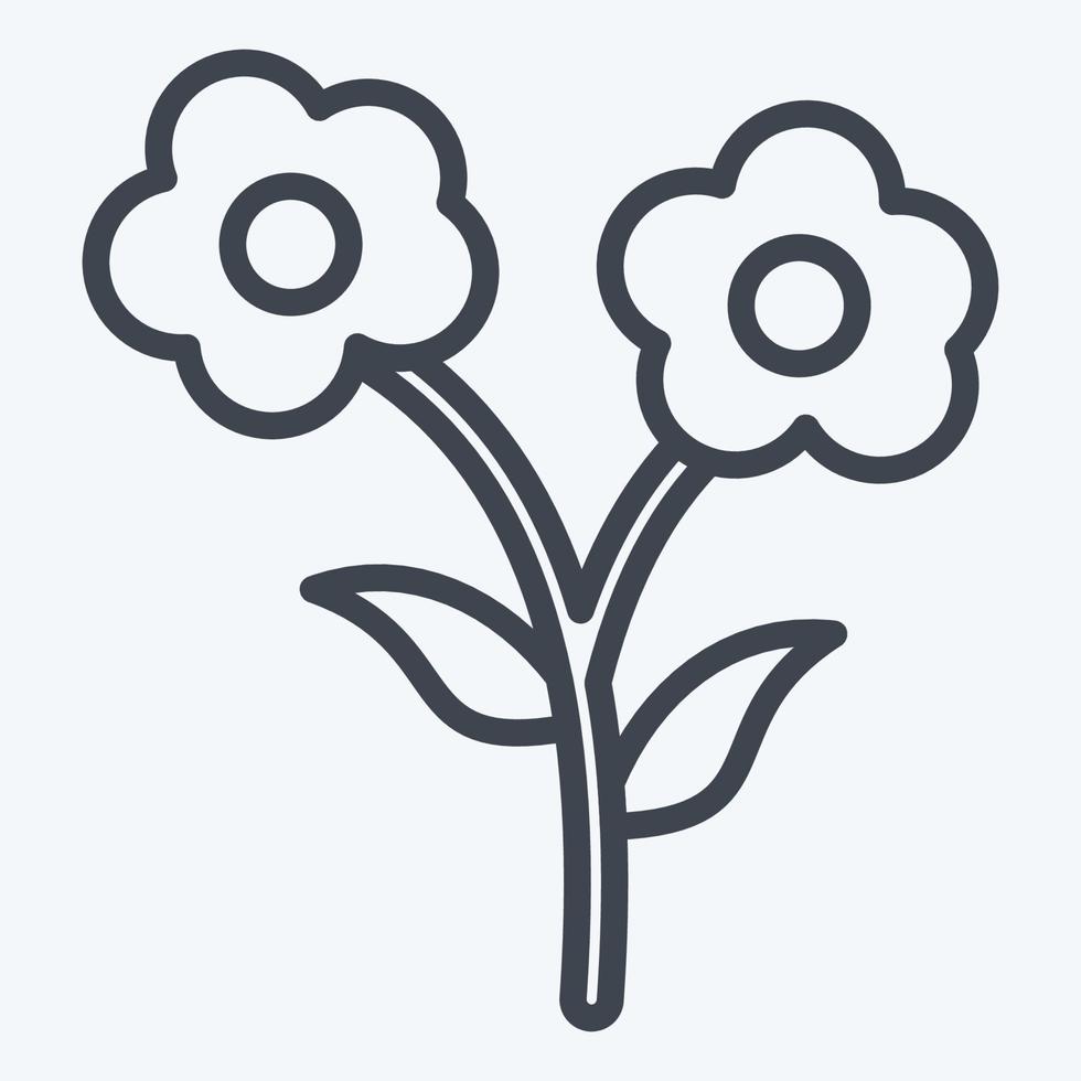 Icon Flowers. suitable for City Park symbol. line style. simple design editable. design template vector. simple illustration vector