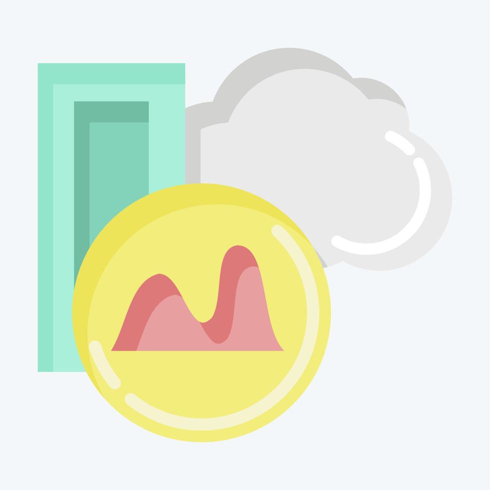 Icon Database Analysis. suitable for education symbol. flat style. simple design editable. design template vector. simple illustration vector