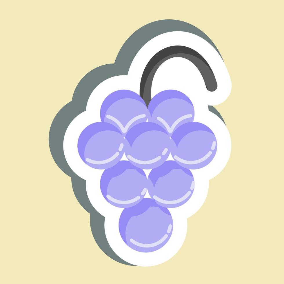 Sticker Grape. suitable for education symbol. simple design editable. design template vector. simple illustration vector