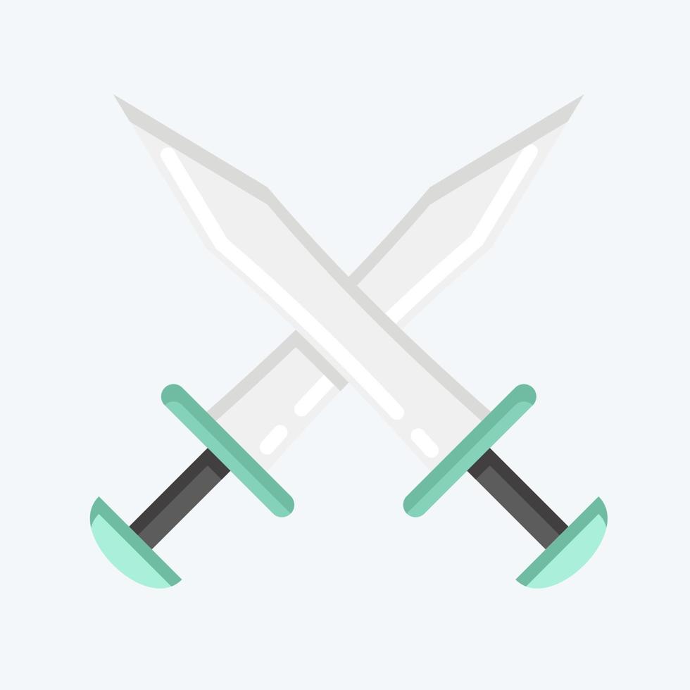 Icon Swords. suitable for education symbol. flat style. simple design editable. design template vector. simple illustration vector