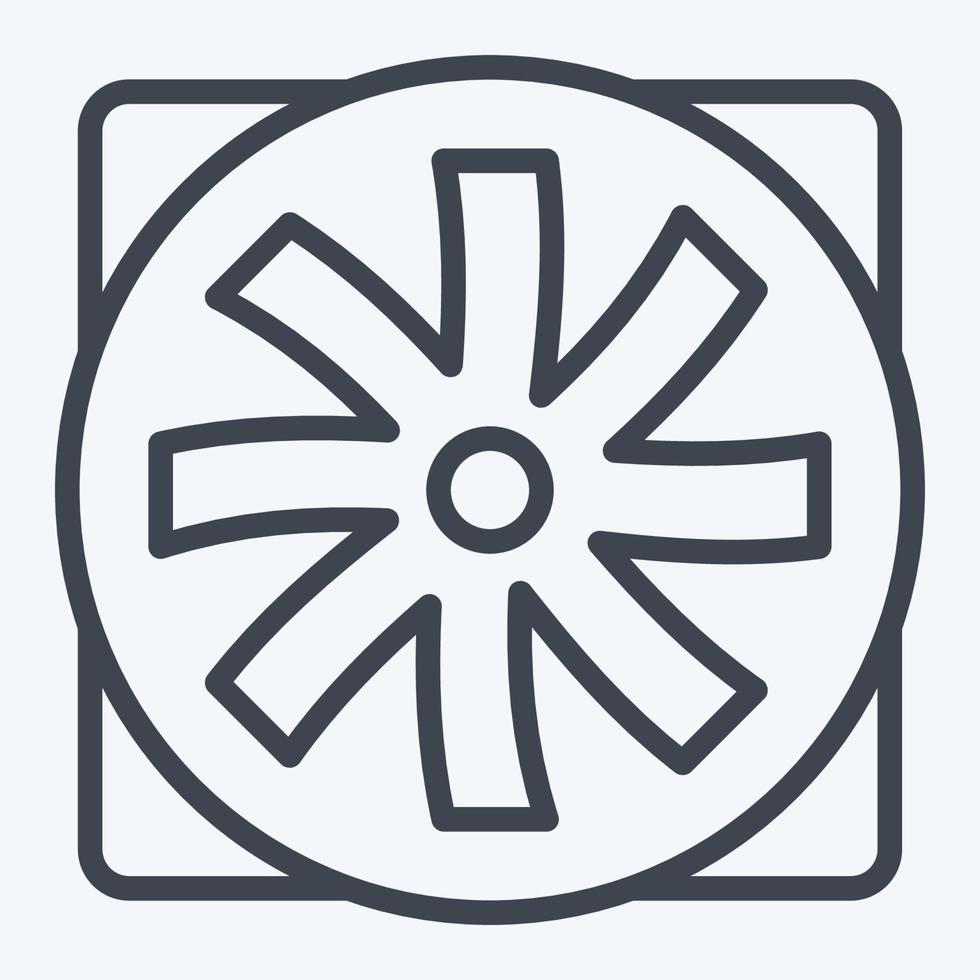 Icon Fan. suitable for Computer Components symbol. line style. simple design editable. design template vector. simple illustration vector