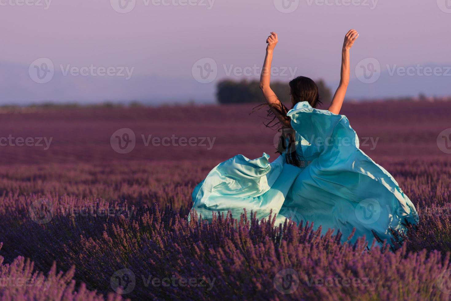 woman in lavender flower field photo