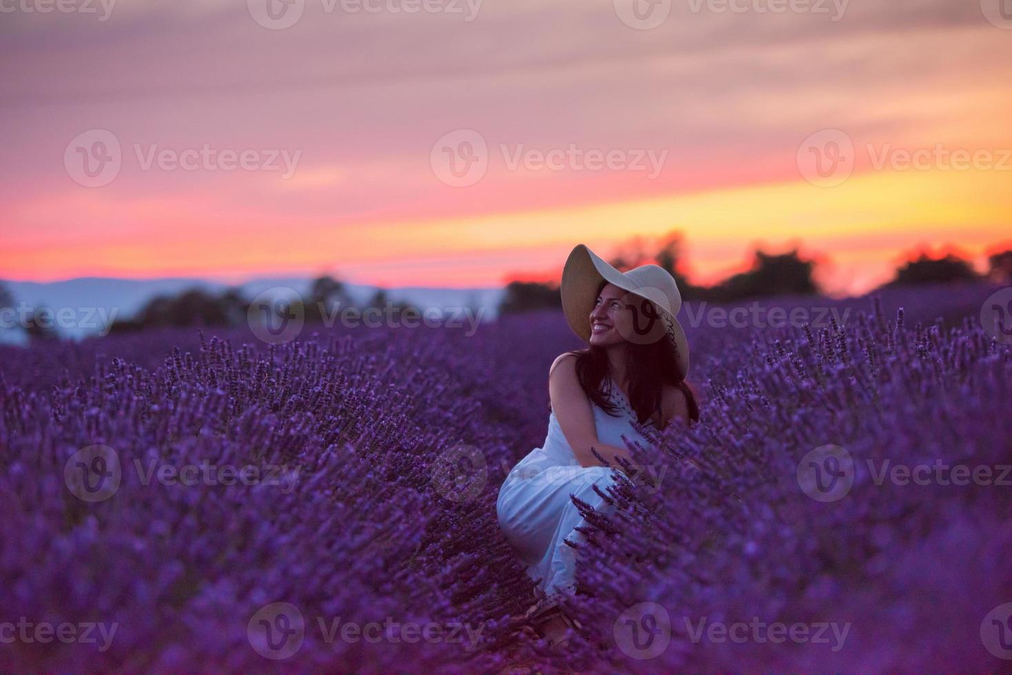 woman portrait in lavender flower fiel photo