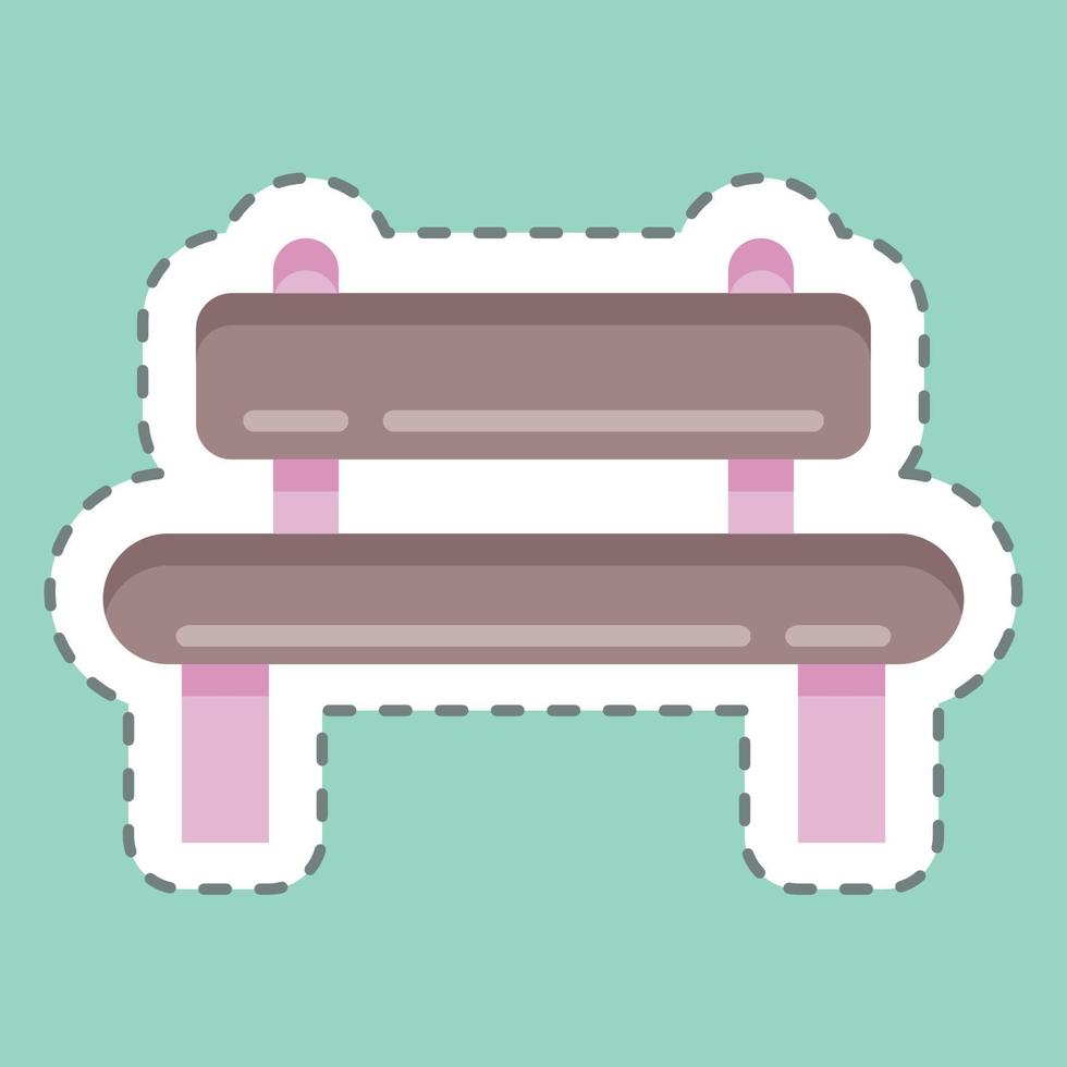 Sticker line cut Bench. suitable for City Park symbol. simple design editable. design template vector. simple illustration vector