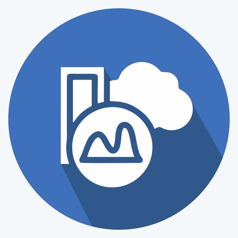 Icon Database Analysis. suitable for education symbol. long shadow style. simple design editable. design template vector. simple illustration vector