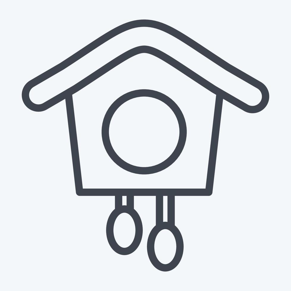 Icon Cuckoo Clock. suitable for education symbol. line style. simple design editable. design template vector. simple illustration vector