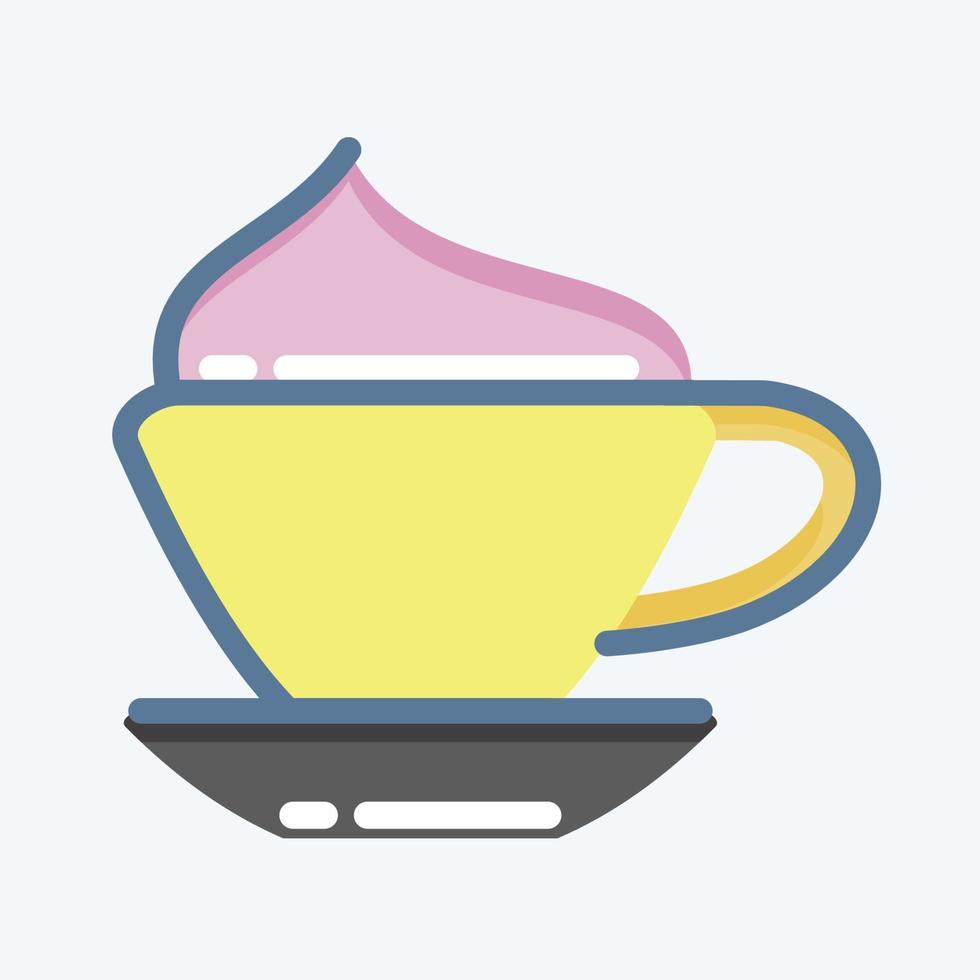 Icon Cappucino. suitable for education symbol. doodle style. simple design editable. design template vector. simple illustration vector