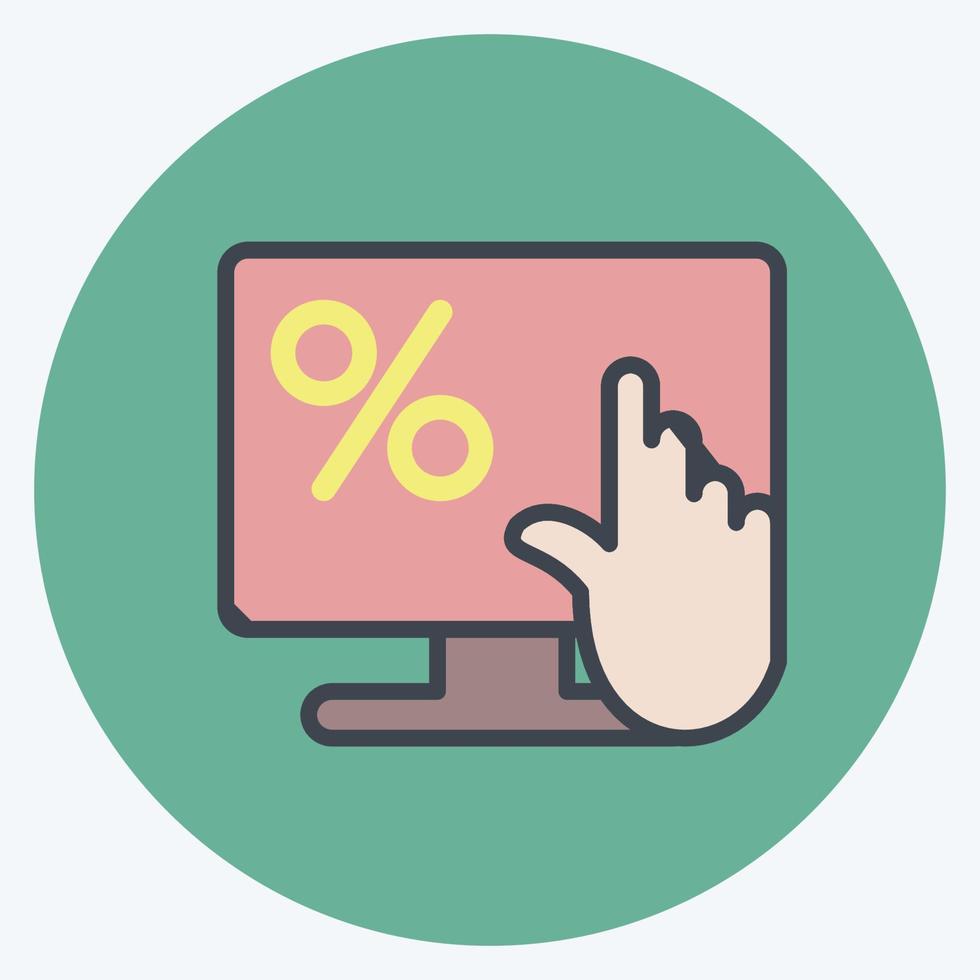 Icon Online Loan. suitable for education symbol. color mate style. simple design editable. design template vector. simple illustration vector