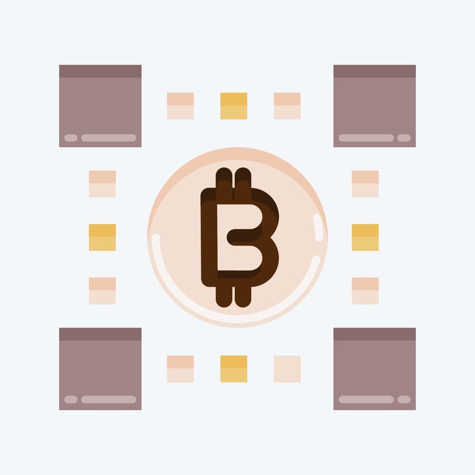 icono de la tecnología de bitcoins. adecuado para el símbolo de la educación. estilo plano diseño simple editable. vector de plantilla de diseño. ilustración sencilla