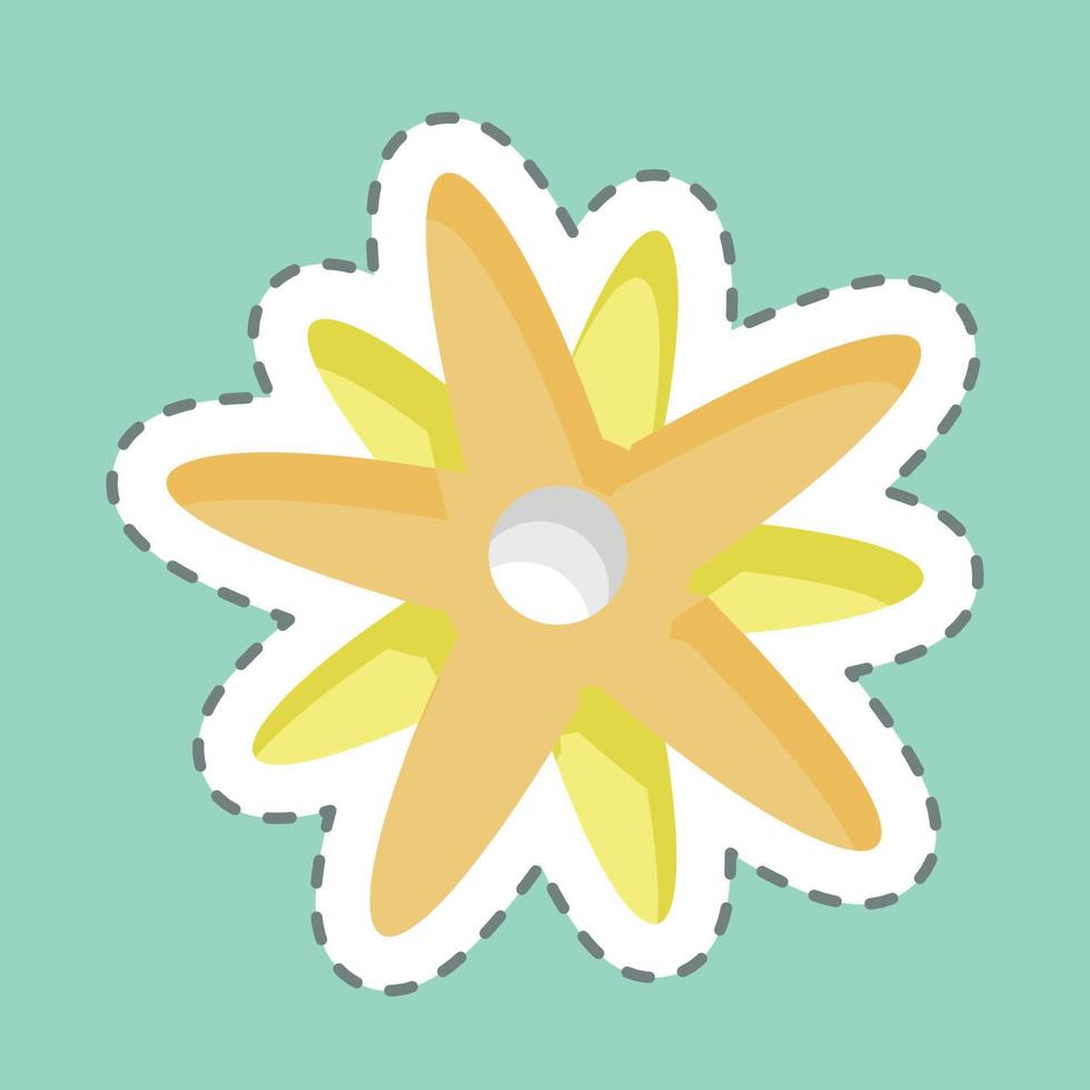 pegatina línea cortada edelweiss. adecuado para el símbolo de la educación. diseño simple editable. vector de plantilla de diseño. ilustración sencilla