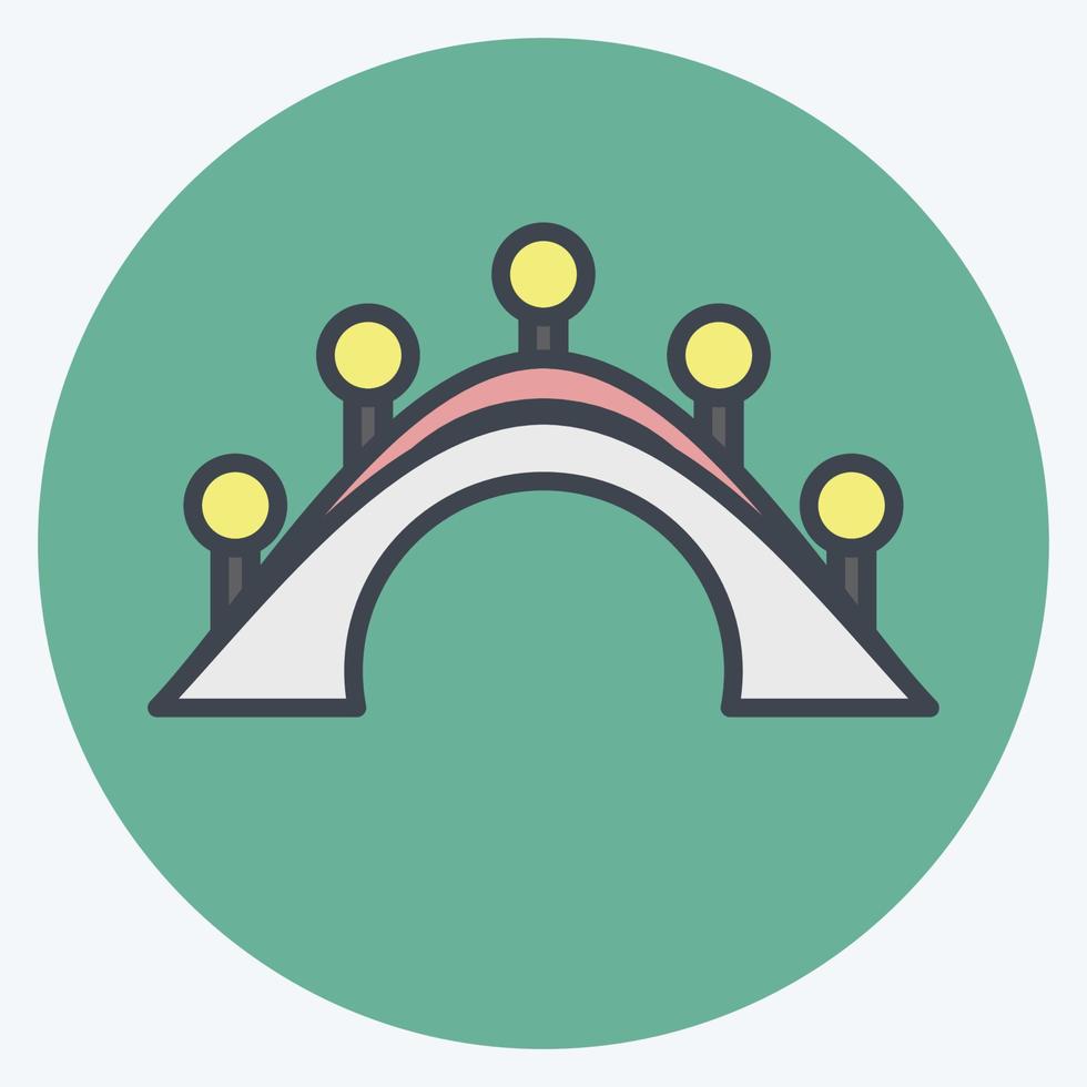 Icon Bridge. suitable for City Park symbol. color mate style. simple design editable. design template vector. simple illustration vector
