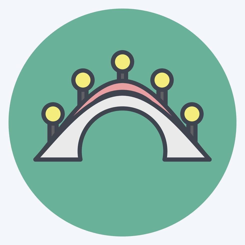 Icon Bridge. suitable for City Park symbol. color mate style. simple design editable. design template vector. simple illustration vector