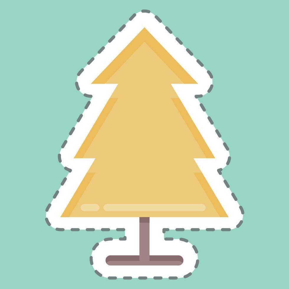 Sticker line cut Pine. suitable for City Park symbol. simple design editable. design template vector. simple illustration vector