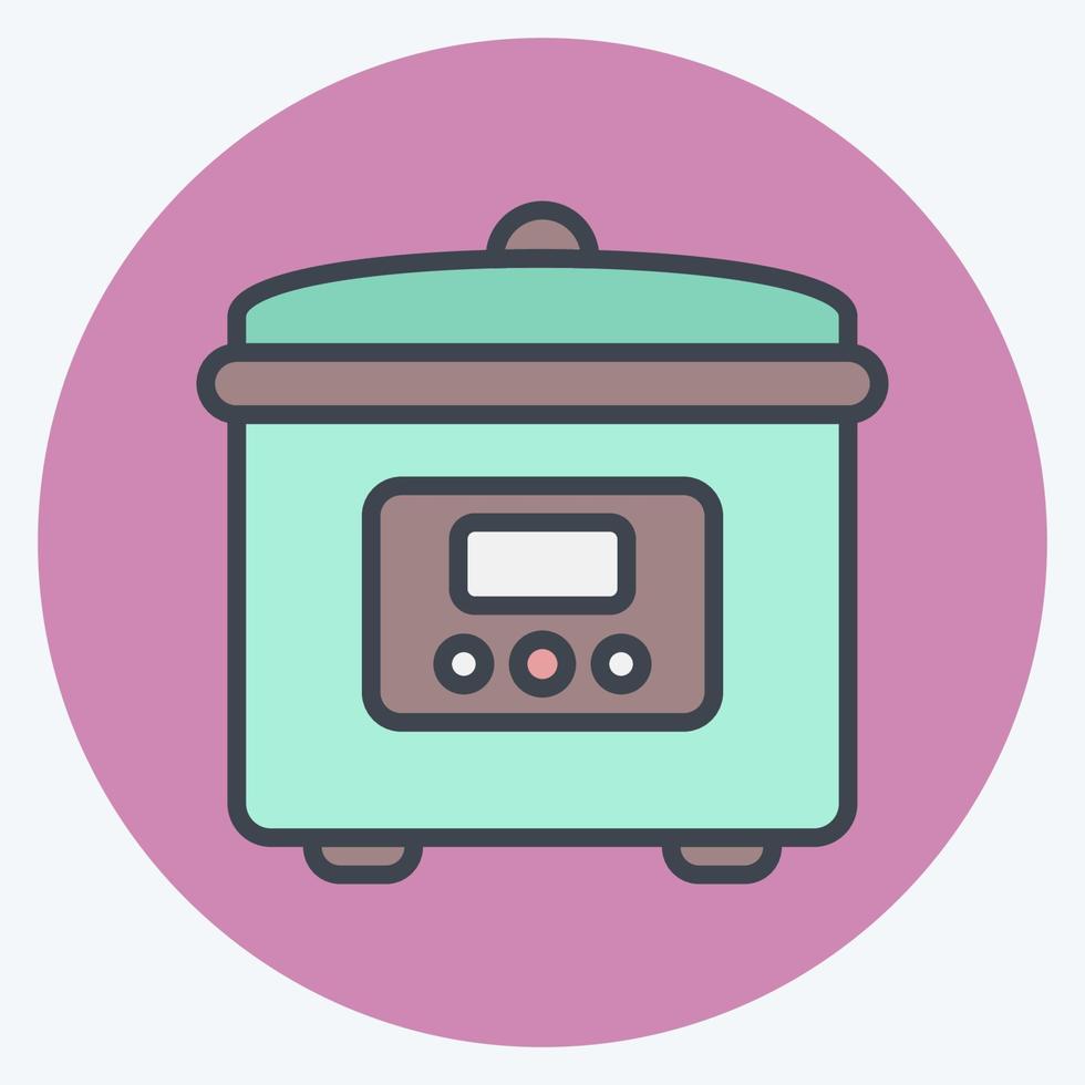 Icon Rice Cooker. suitable for Kitchen Appliances symbol. color mate style. simple design editable. design template vector. simple illustration vector