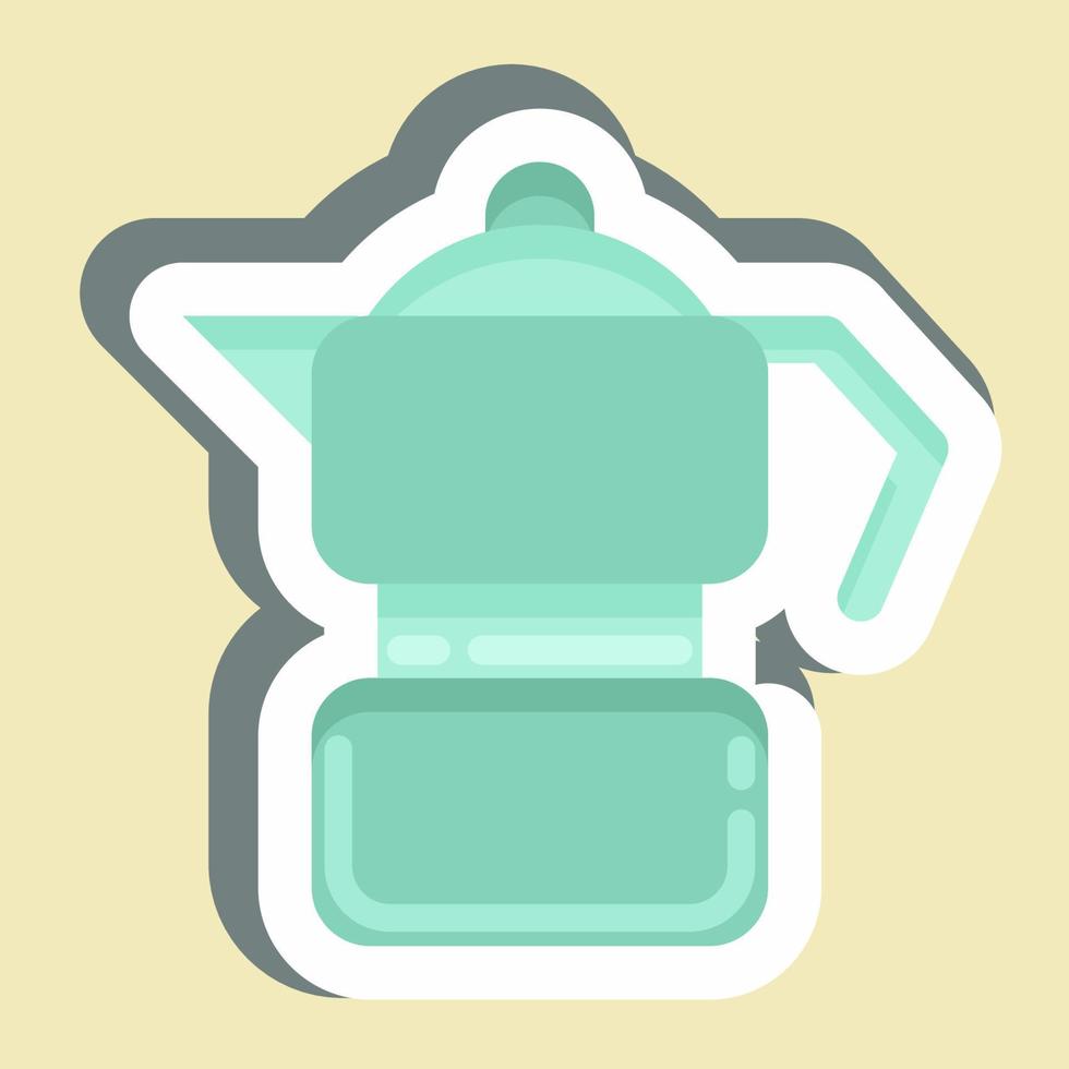 Sticker Moka Pot. suitable for education symbol. simple design editable. design template vector. simple illustration vector