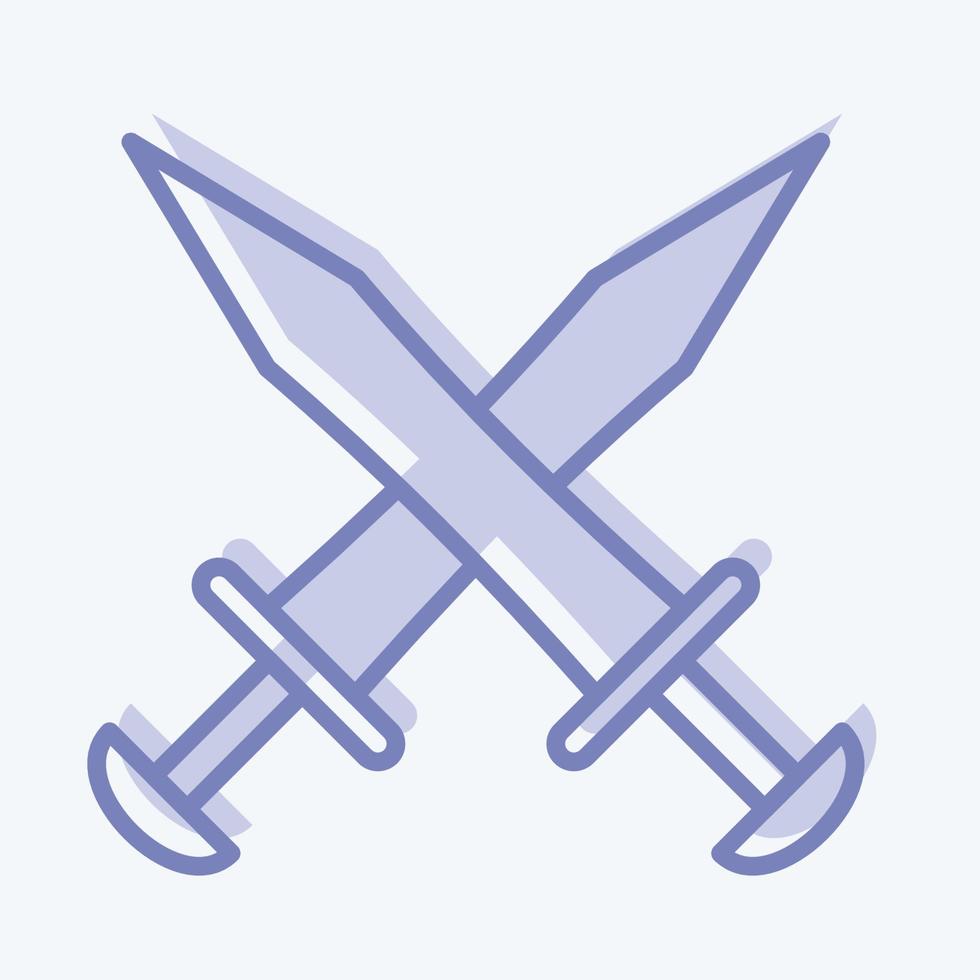 Icon Swords. suitable for education symbol. two tone style. simple design editable. design template vector. simple illustration vector