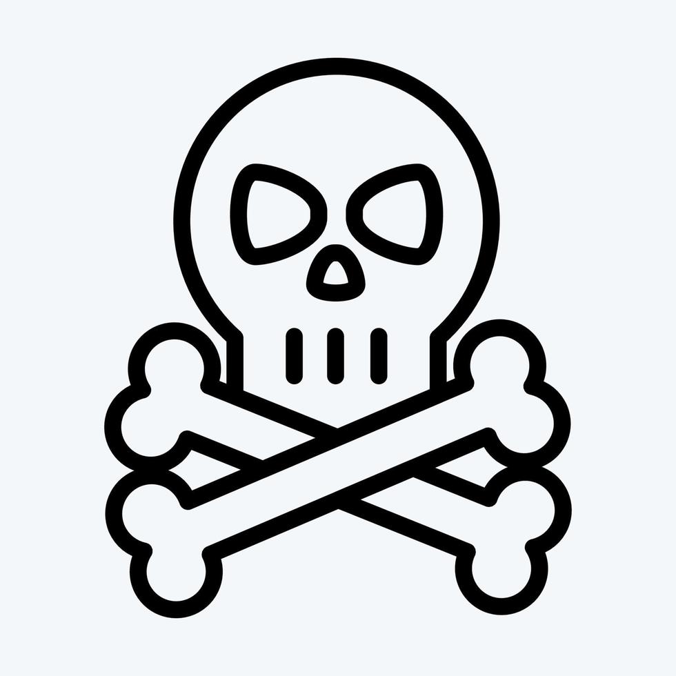 Icon Skull. suitable for Halloween symbol. line style. simple design editable. design template vector. simple illustration vector