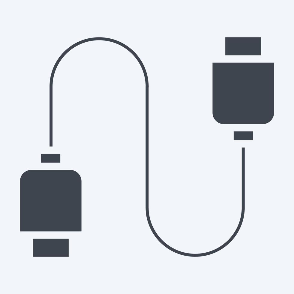 Icon Cable. suitable for Computer Components symbol. glyph style. simple design editable. design template vector. simple illustration vector