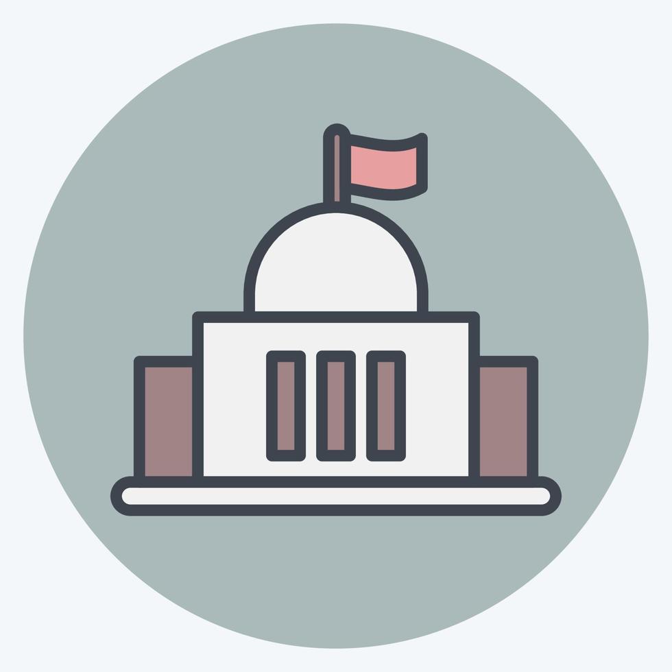 Icon Goverment. suitable for education symbol. color mate style. simple design editable. design template vector. simple illustration vector