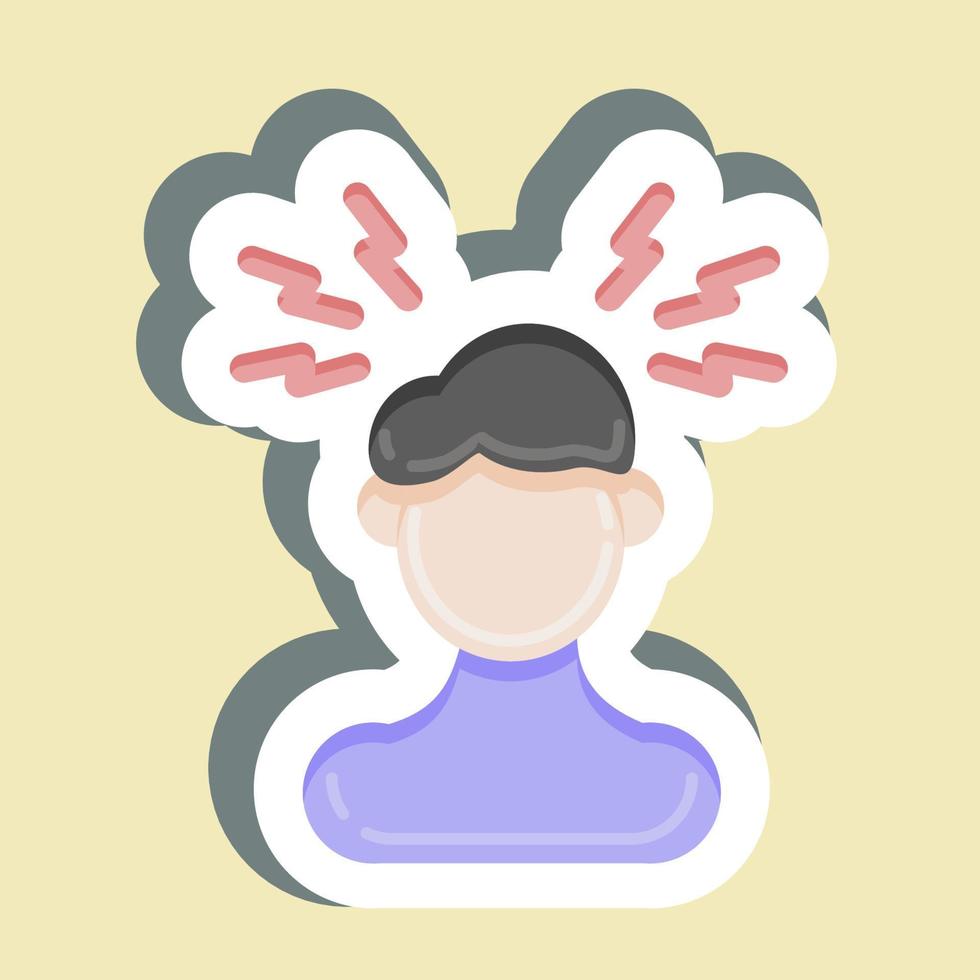 Sticker Headaches. suitable for flu symbol. simple design editable. design template vector. simple illustration vector