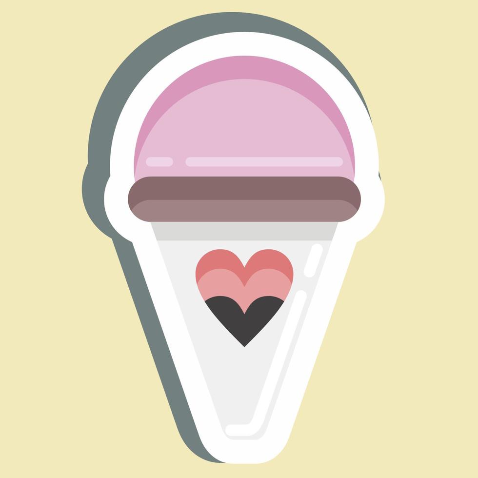 Sticker Ice Cream. suitable for education symbol. simple design editable. design template vector. simple illustration vector