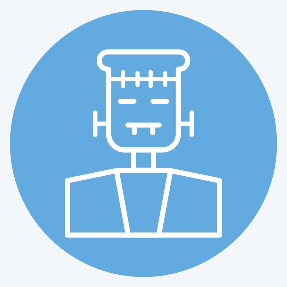 Icon Frankenstein. suitable for Halloween symbol. blue eyes style. simple design editable. design template vector. simple illustration vector