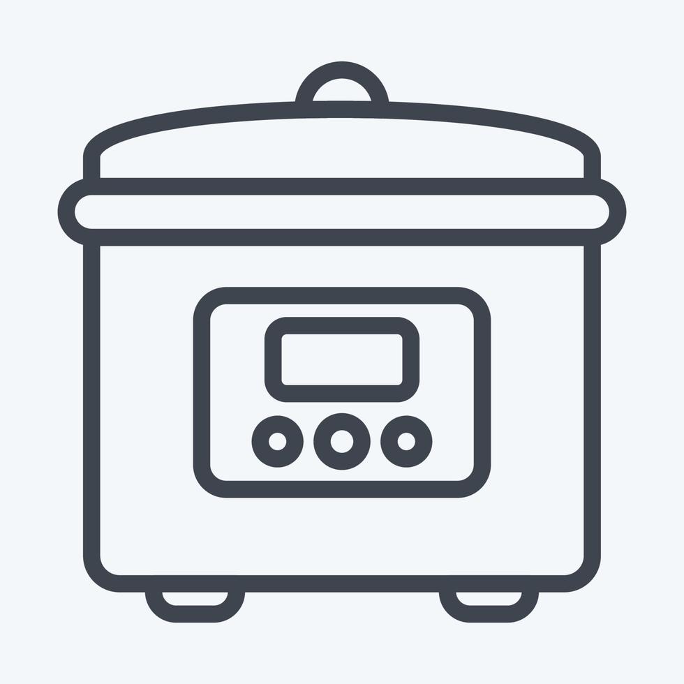 Icon Rice Cooker. suitable for Kitchen Appliances symbol. line style. simple design editable. design template vector. simple illustration vector
