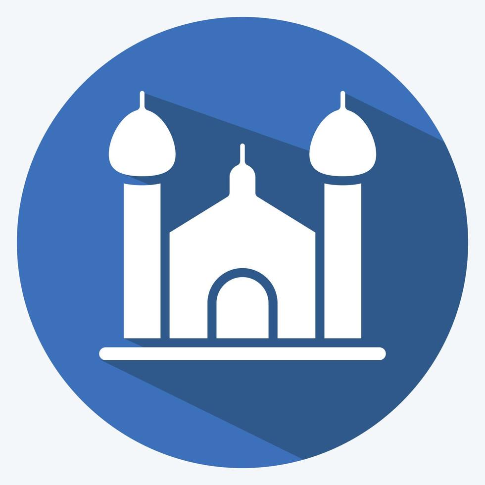 Icon Synagogue. suitable for education symbol. long shadow style. simple design editable. design template vector. simple illustration vector