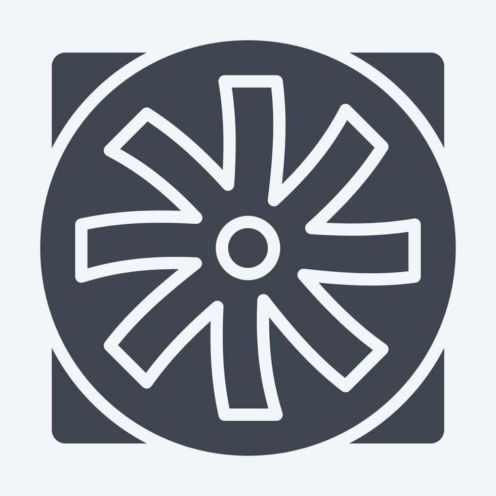 Icon Fan. suitable for Computer Components symbol. glyph style. simple design editable. design template vector. simple illustration vector