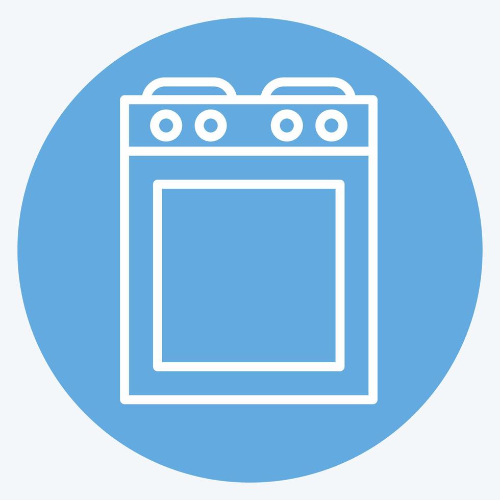 Icon Stove. suitable for Kitchen Appliances symbol. blue eyes style. simple design editable. design template vector. simple illustration vector