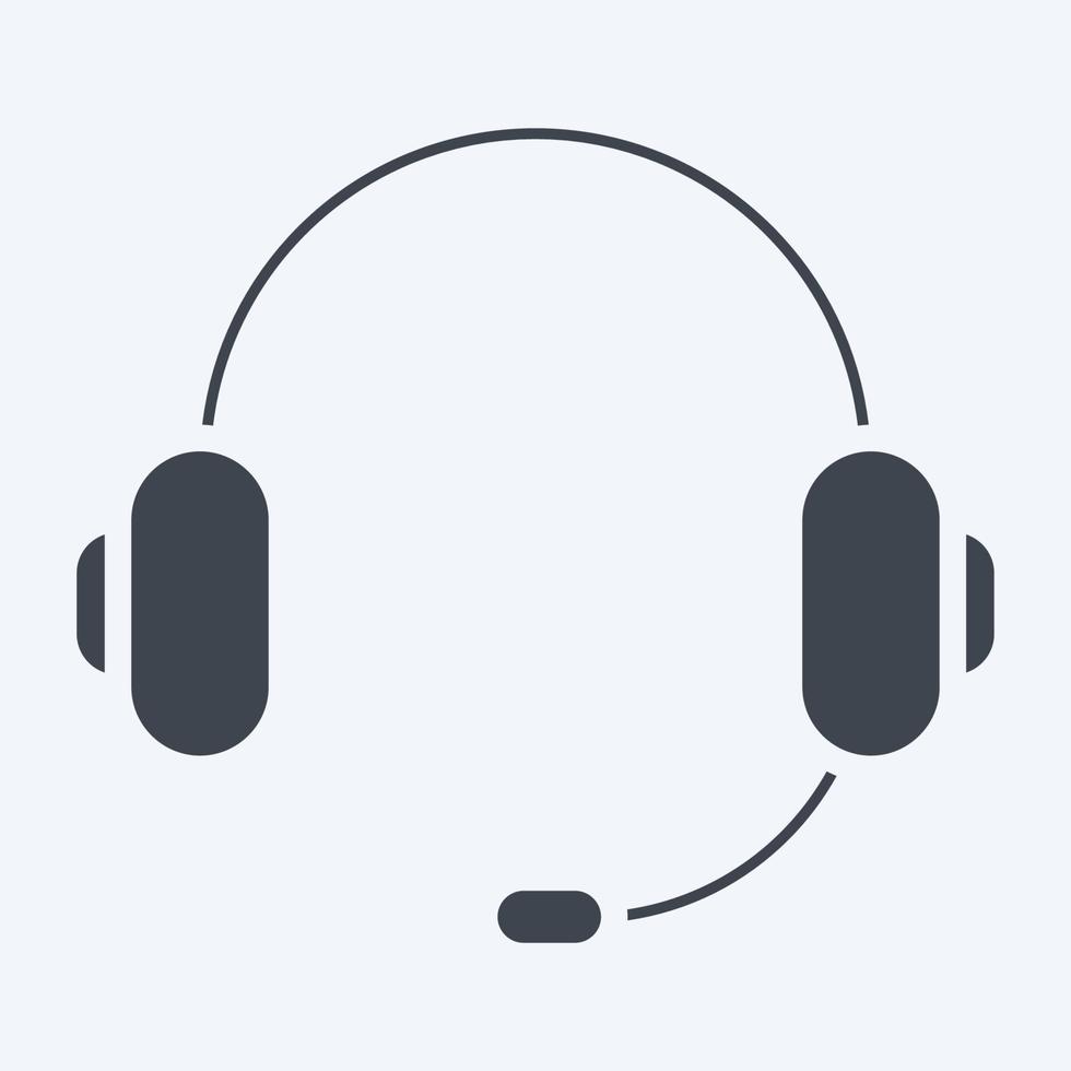 icono de auriculares. adecuado para el símbolo de los componentes de la computadora. estilo de glifo. diseño simple editable. vector de plantilla de diseño. ilustración sencilla