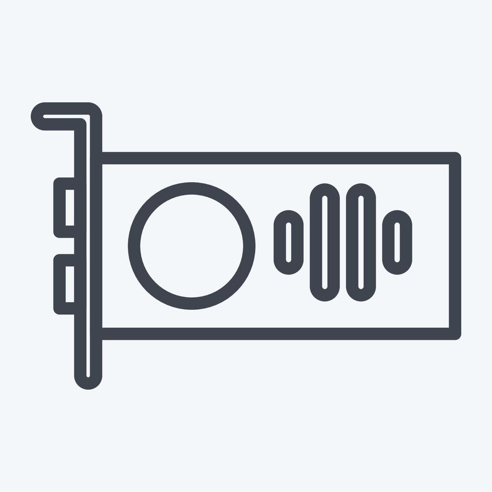 Icon GPU. suitable for Computer Components symbol. line style. simple design editable. design template vector. simple illustration vector