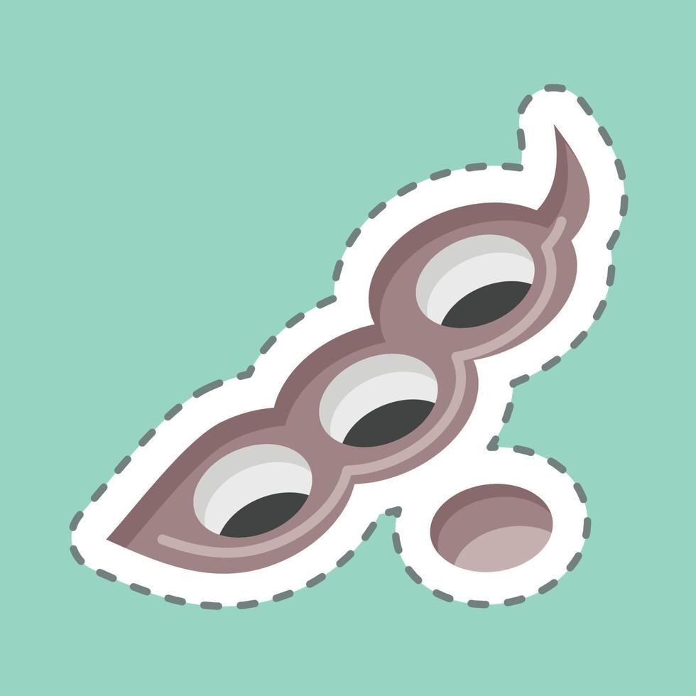 Sticker line cut Soya Beans. suitable for Nuts symbol. simple design editable. design template vector. simple illustration vector