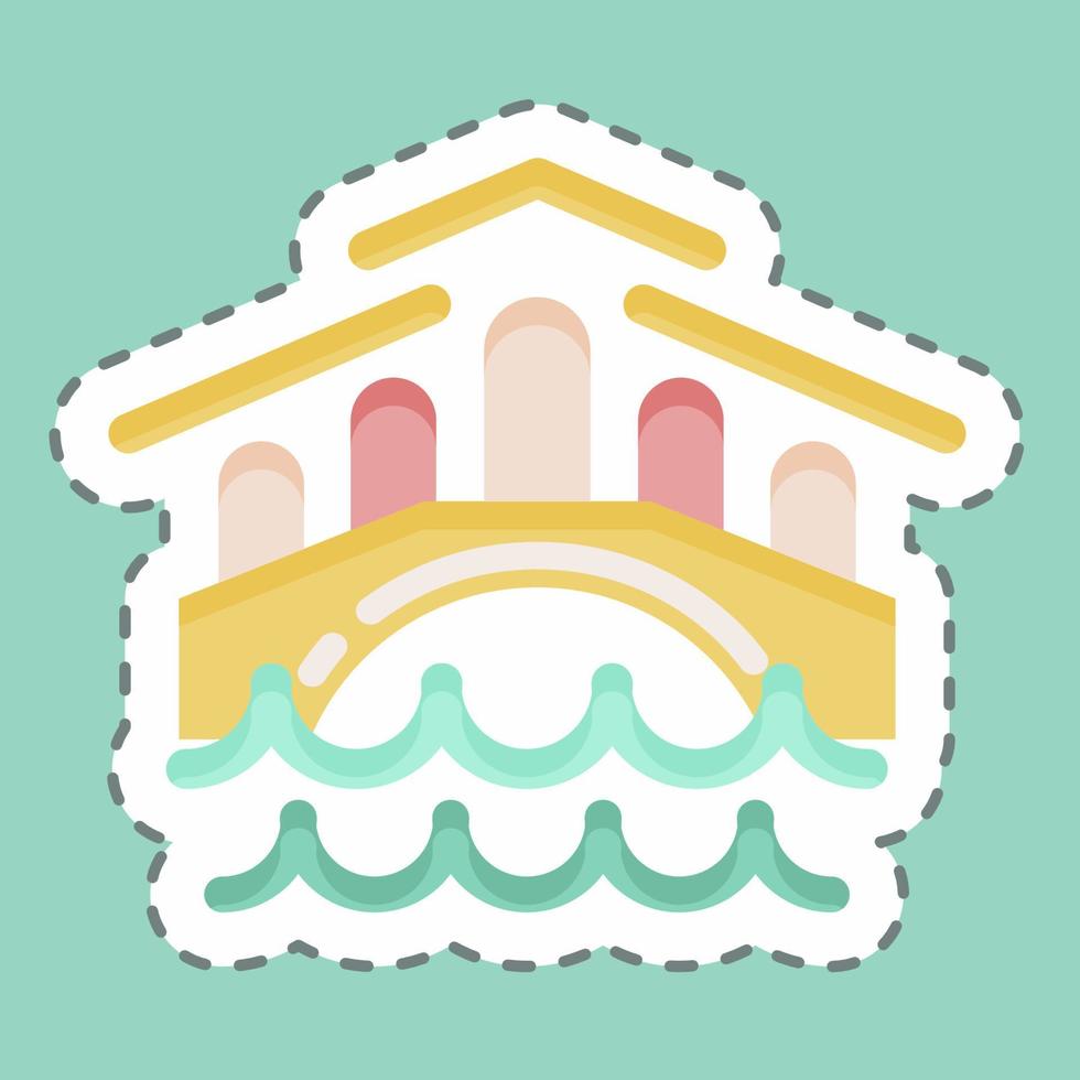 Sticker line cut Venice. suitable for education symbol. simple design editable. design template vector. simple illustration vector