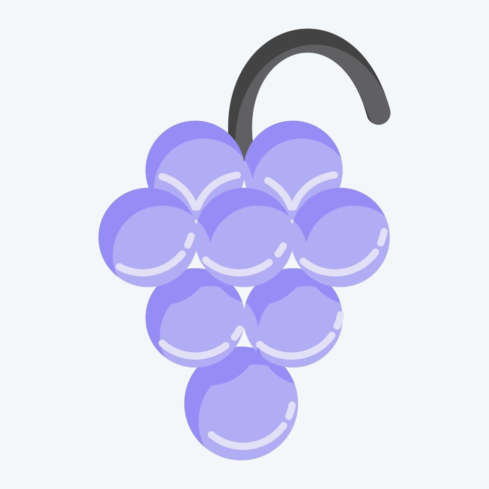 Icon Grape. suitable for education symbol. flat style. simple design editable. design template vector. simple illustration vector