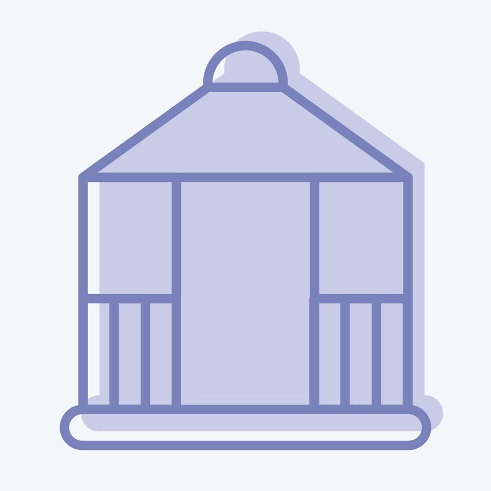 Icon Gazebo. suitable for City Park symbol. two tone style. simple design editable. design template vector. simple illustration vector