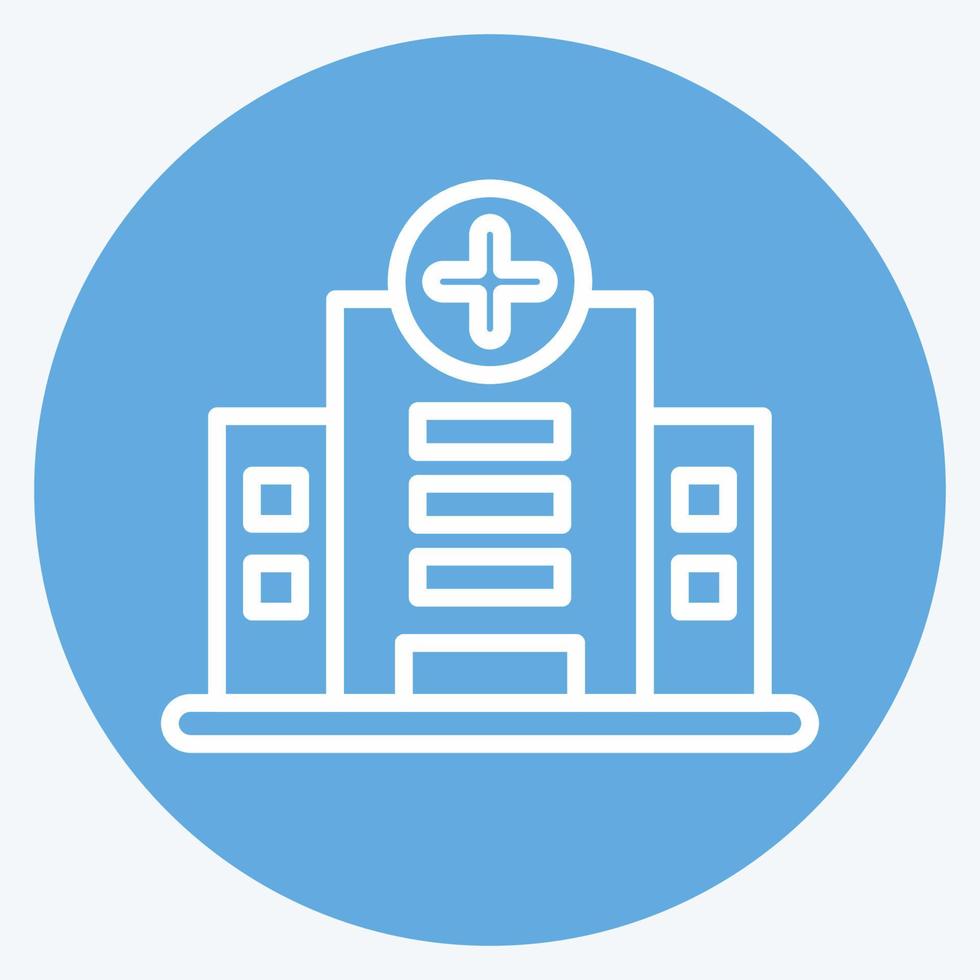 Icon Hospital. suitable for education symbol. blue eyes style. simple design editable. design template vector. simple illustration vector