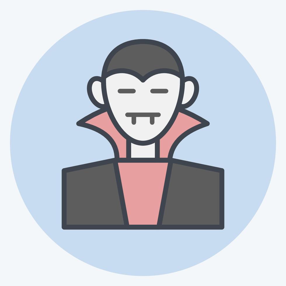 Icon Dracula. suitable for Halloween symbol. color mate style. simple design editable. design template vector. simple illustration vector