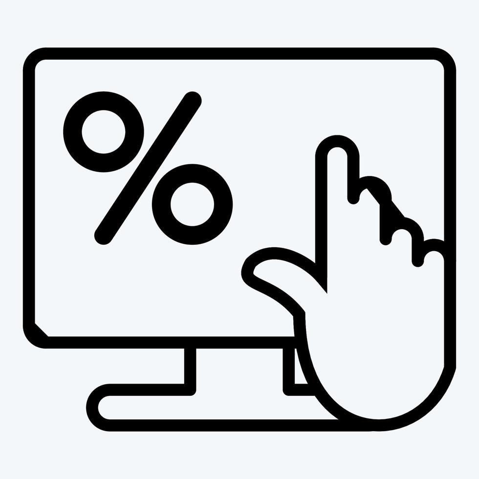 Icon Online Loan. suitable for education symbol. line style. simple design editable. design template vector. simple illustration vector