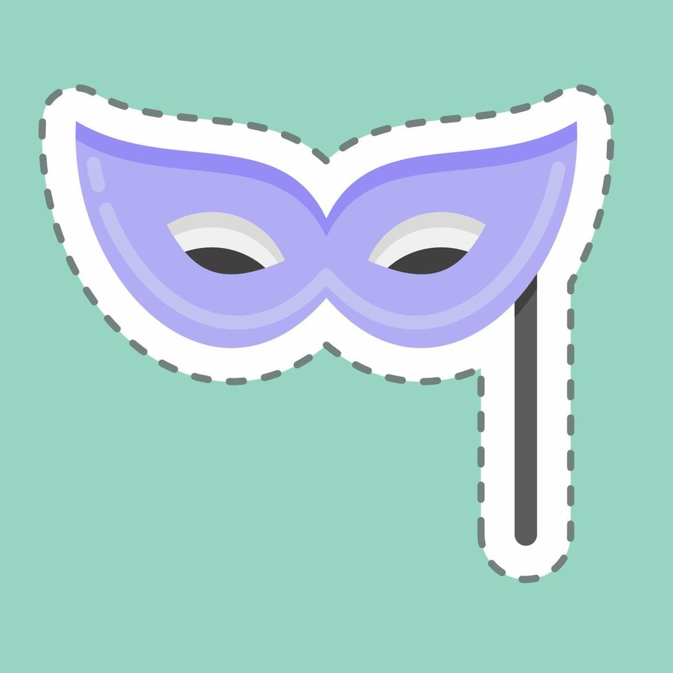 Mascarada de corte de línea de pegatina. adecuado para el símbolo de la educación. diseño simple editable. vector de plantilla de diseño. ilustración sencilla