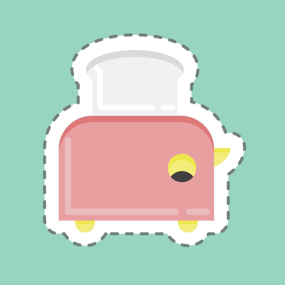 Sticker line cut Toaster. suitable for Kitchen Appliances symbol. simple design editable. design template vector. simple illustration vector