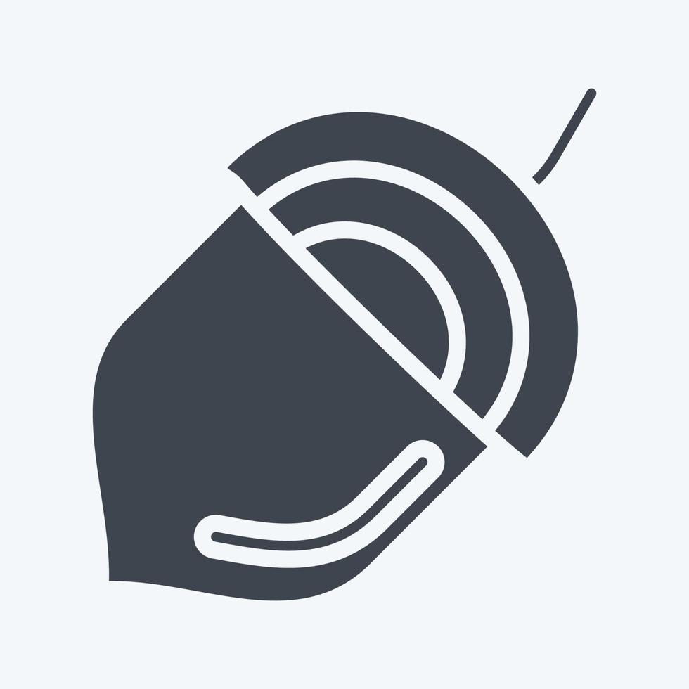 Icon Acorn. suitable for Nuts symbol. glyph style. simple design editable. design template vector. simple illustration vector