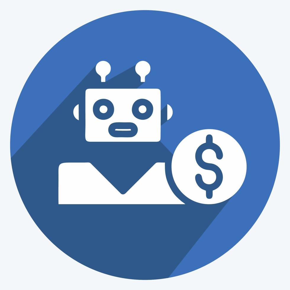 Icon Robo Advisor. suitable for education symbol. long shadow style. simple design editable. design template vector. simple illustration vector